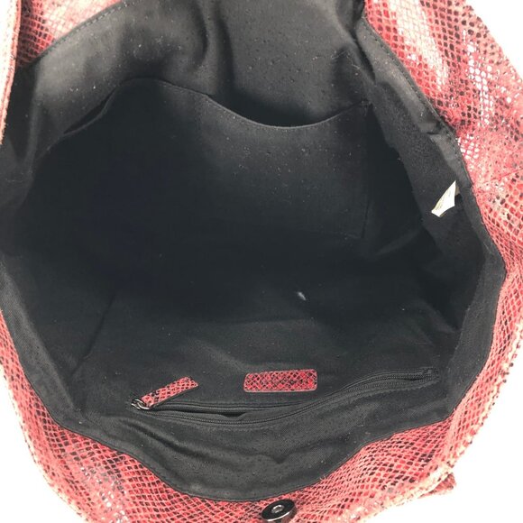 Halogen Red Animal Print Leather Tote | Large Size - Picture 3 of 5